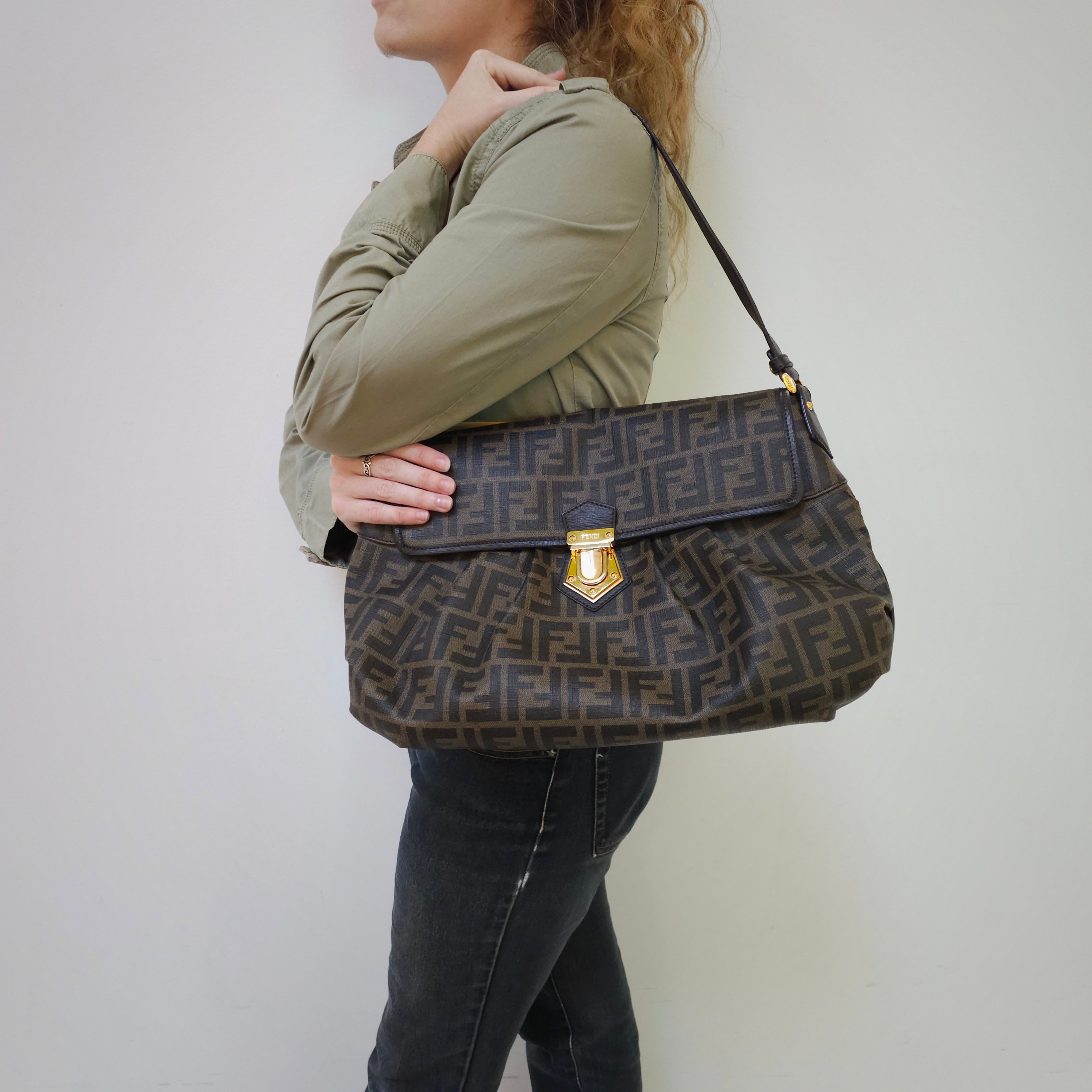 Fendi Brown Zucca Coated Cavas Tote Bag TWS