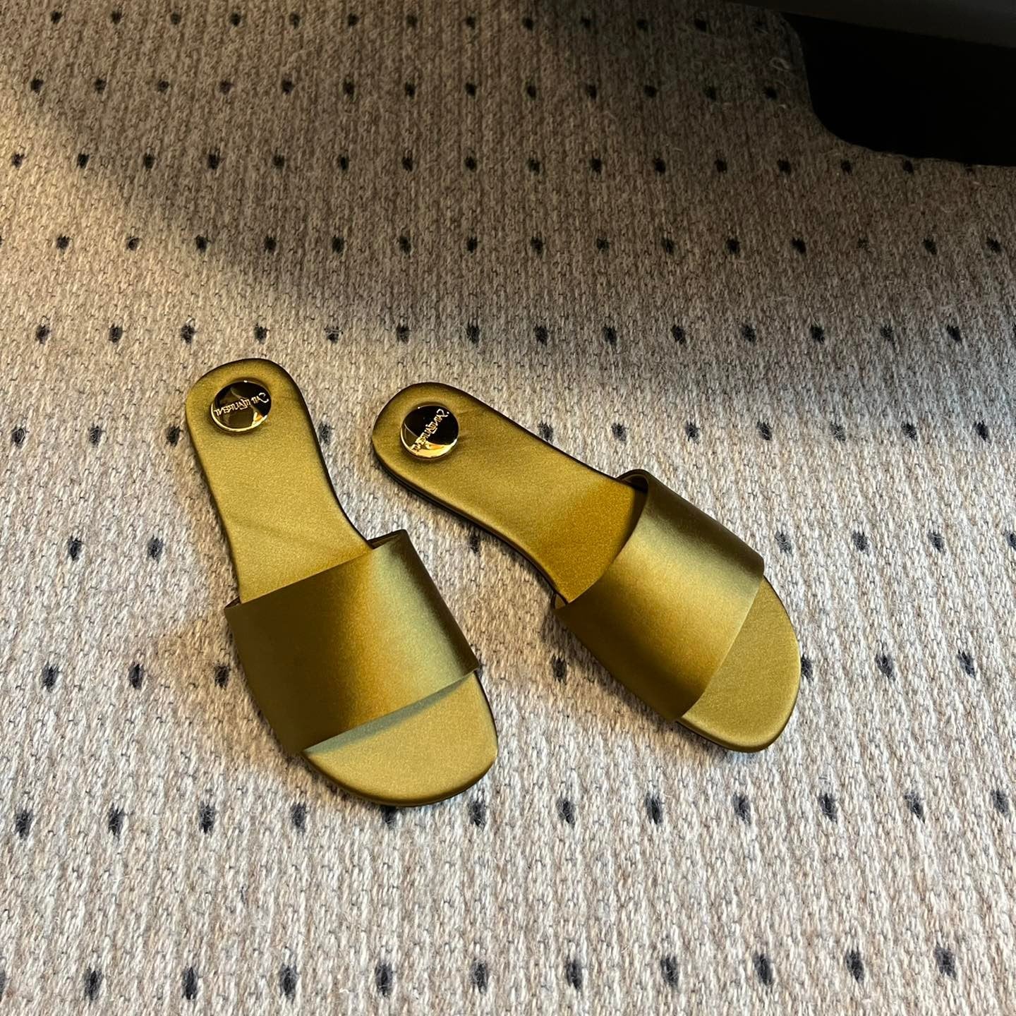 Saint Laurent SL CARLYLE SLIPPERS MUSTARD SATIN