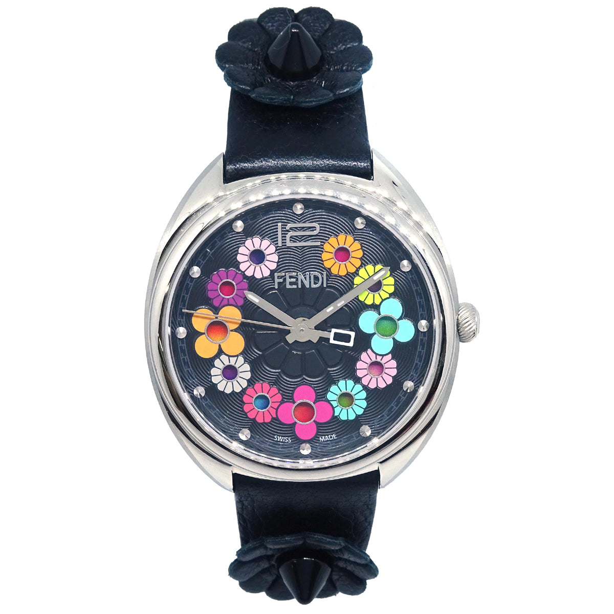 Fendi Momento Flowerland F234031011 Quartz Watch SS Black