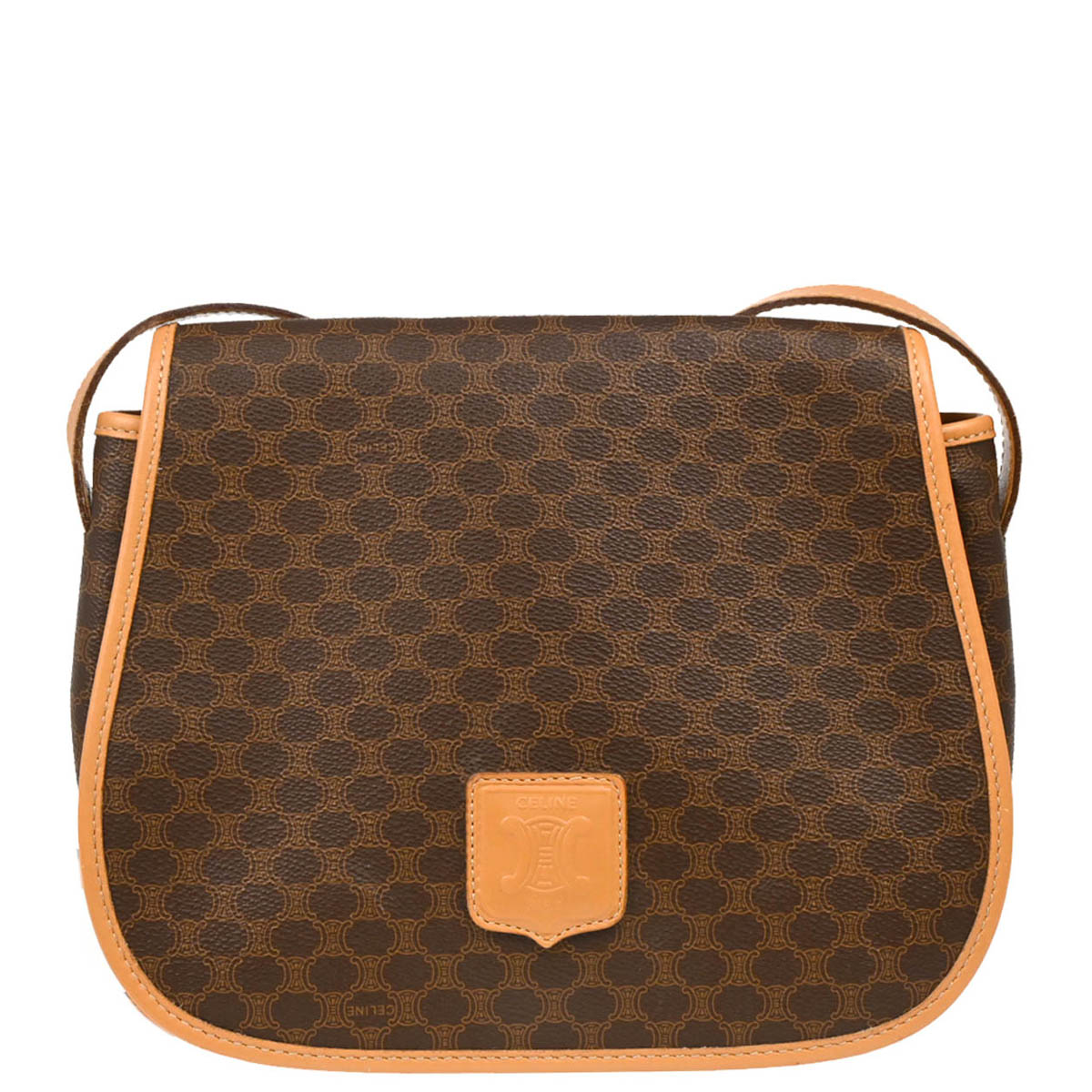 Celine Brown Macadam Shoulder Bag