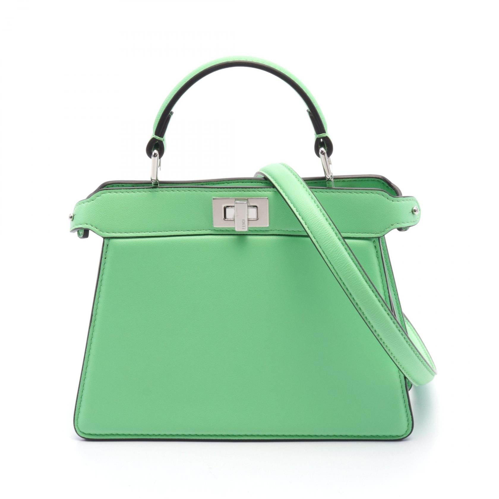 Fendi Peekaboo ISeeU Leather Handbag Green