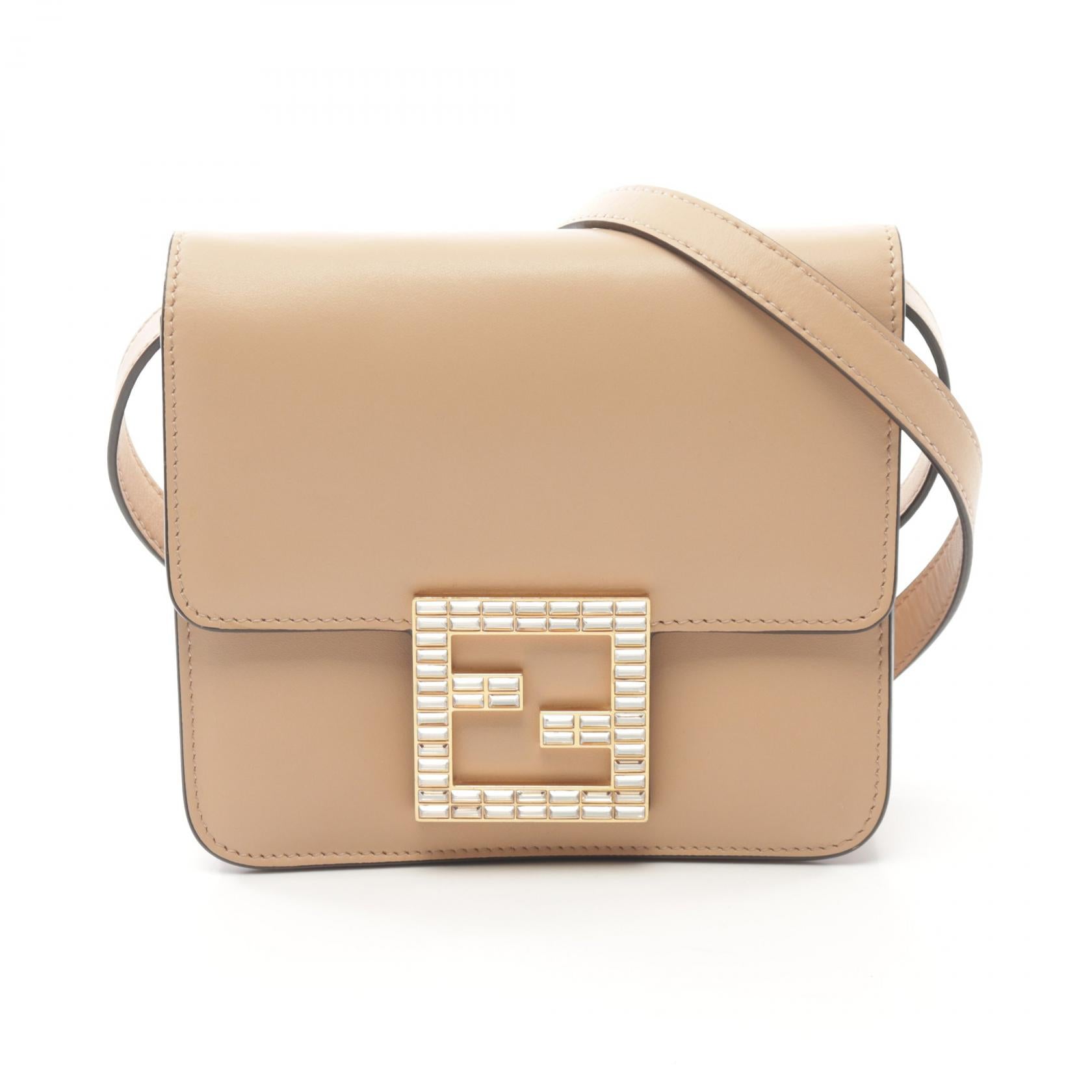 Fendi Leather FF Logo Shoulder Bag 8BT325