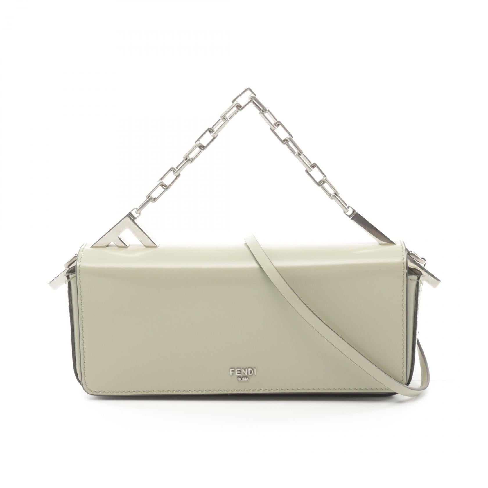 Fendi Leather First Side Handbag Green