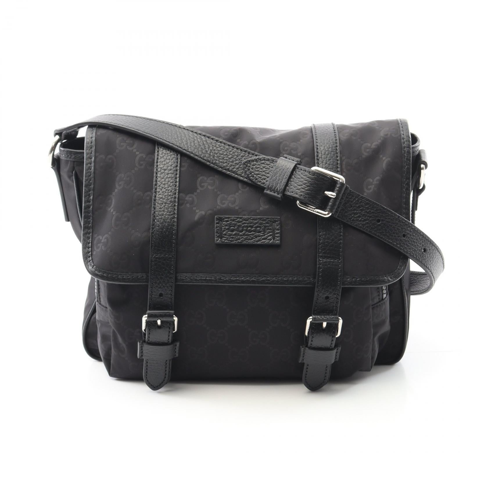 Gucci GG Nylon Shoulder Bag Nylon Leather Shoulder Bag
