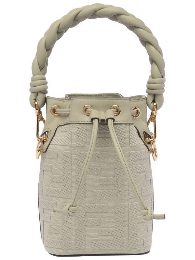 Fendi Mon Tresor Mini FF Canvas Bucket Bag Green