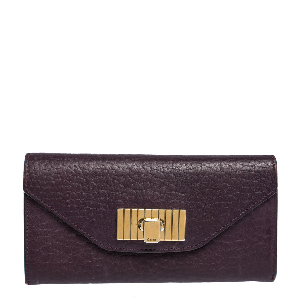 Chloe Purple Leather Sally Continental Wallet..