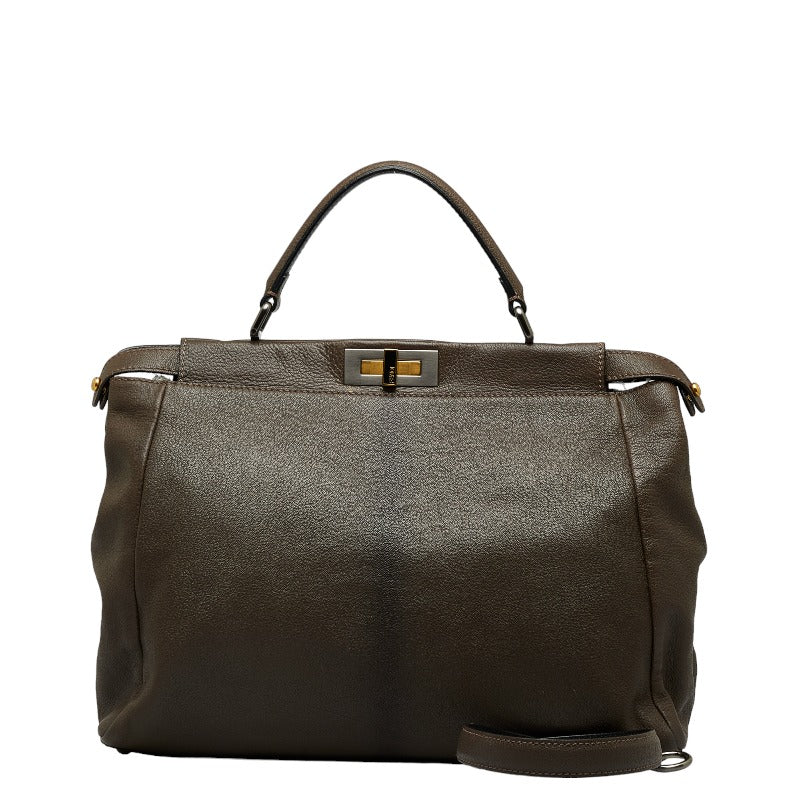 Fendi Handbag 8BN210 Brown Leather Fendi