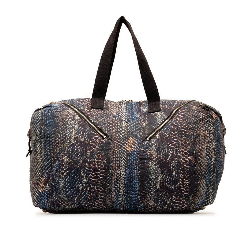 Saint Laurent Paison Printing Handbag Mini Boston Bag 275137 Black Multicolor Nylon Linen Saint Laurent