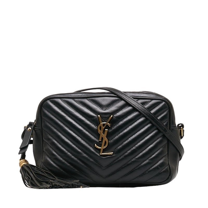 Saint Laurent Lou Cassandra V Stick Tasel Shoulder Bag Camera Bag 520534 Black Leather Saint Laurent