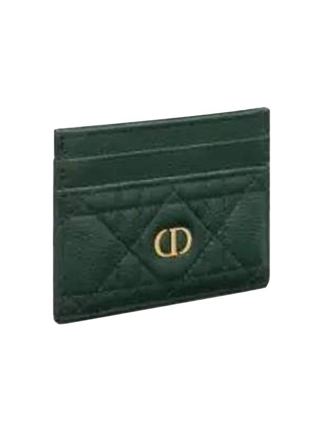 Caro 5-Slot Supple Cannage Calfskin Card Wallet Pine Green Dior