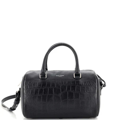 SAINT LAURENT - Classic Baby Duffle Bag Crocodile Embossed Leather