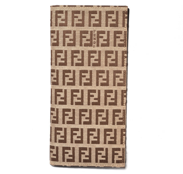 Fendi Men's Long Wallet Canvas/Leather Beige/Brown