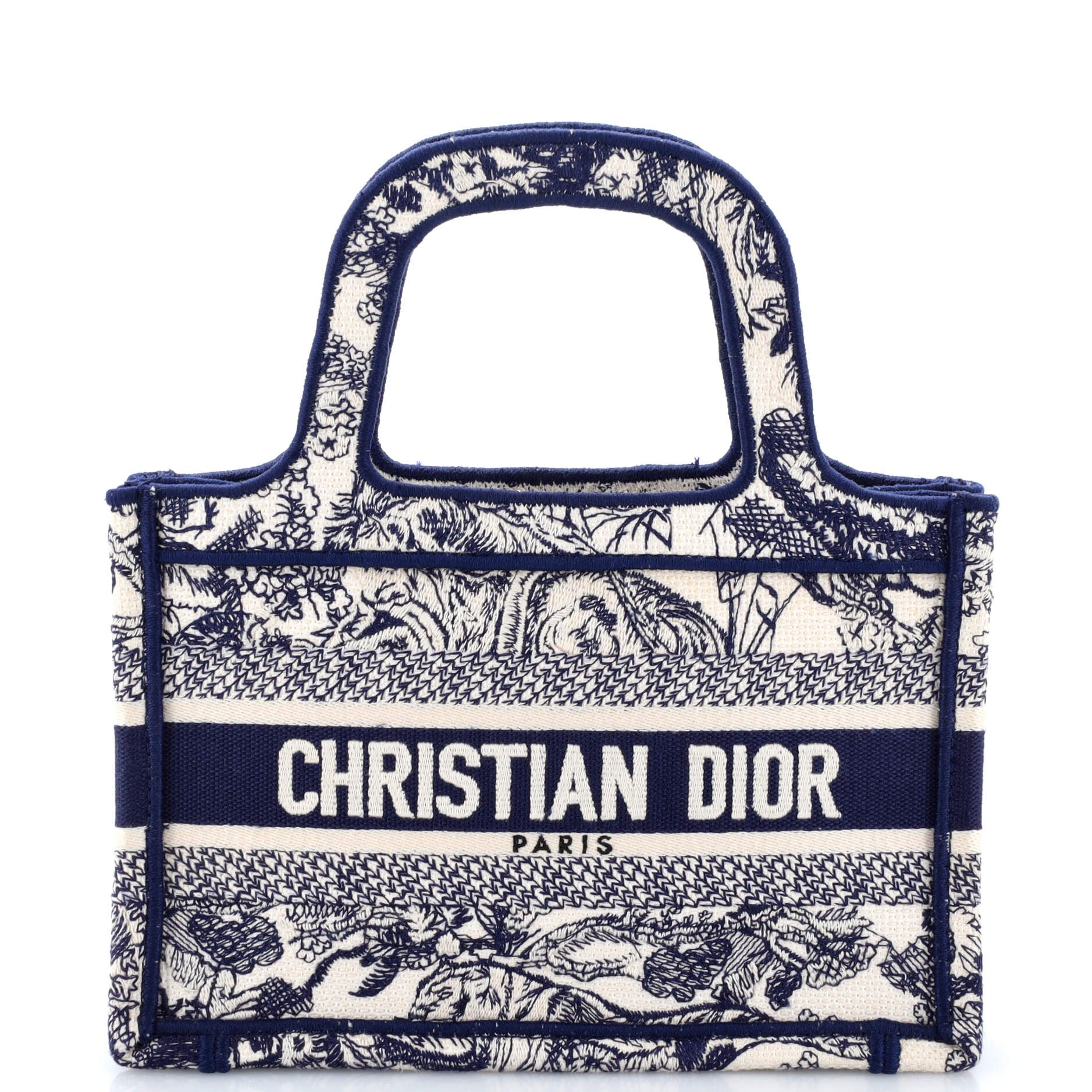 Dior Toile de Jouy Book Tote Embroidered Canvas Mini
