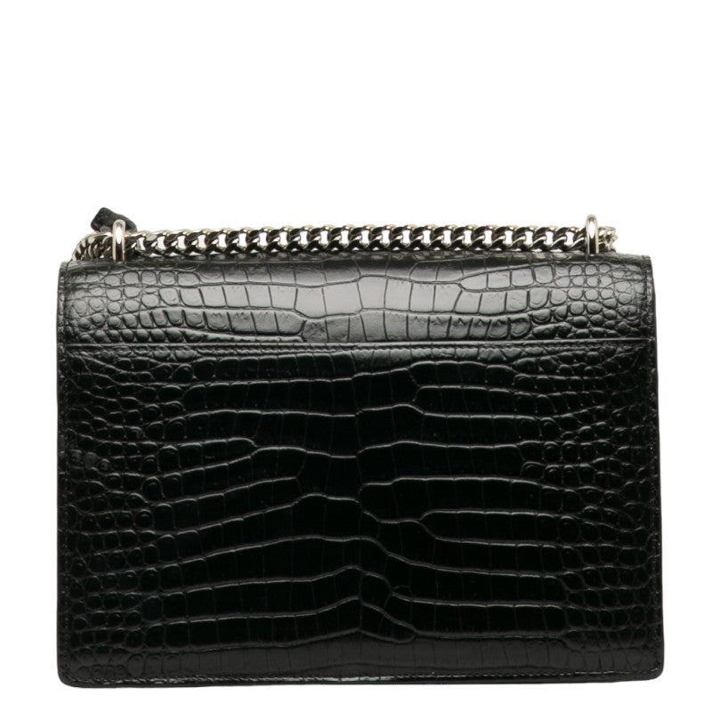 Saint Laurent Sunset Bag in Crocodile Black 442906