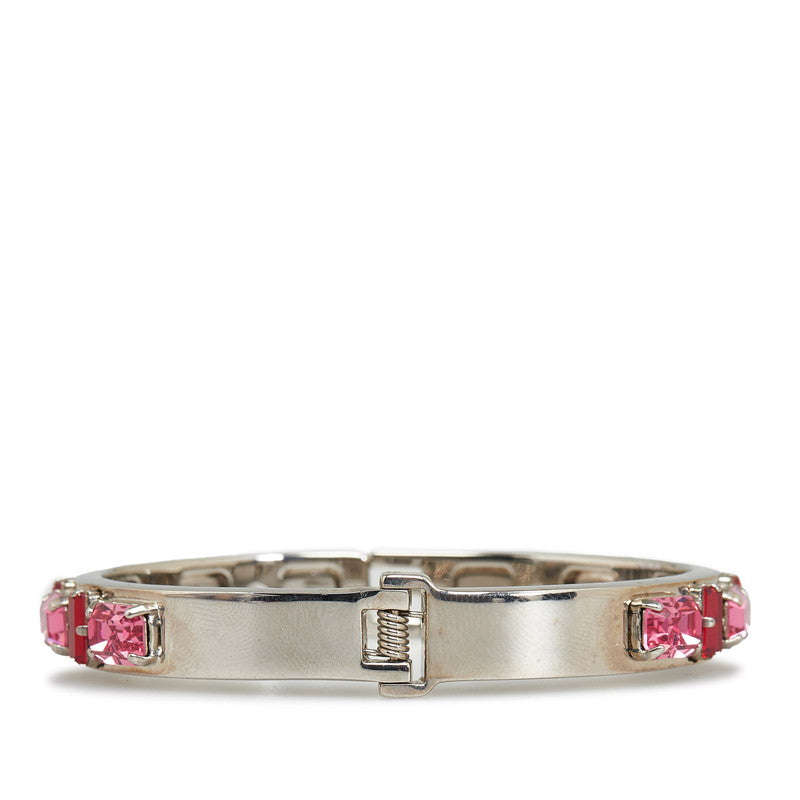 Fendi Colourstone Bracelet Bangle Silver Pink Metal  Fendi