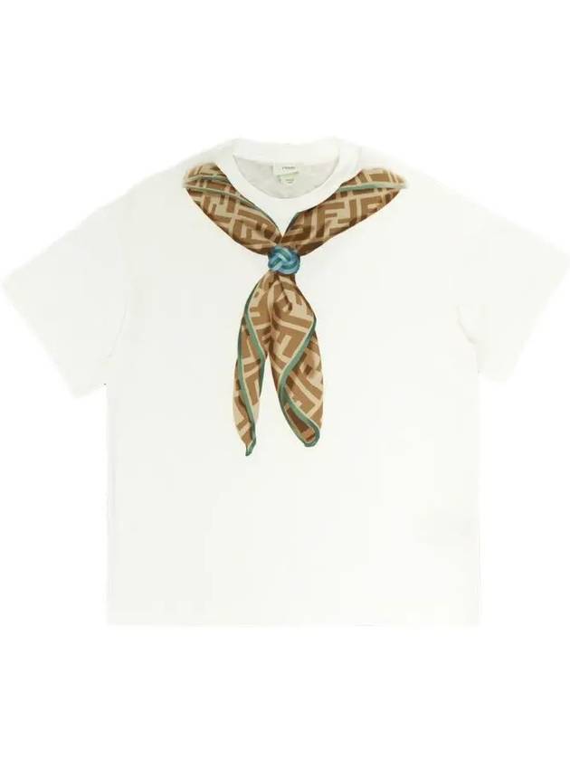 Fendi Kids FF Logo Scarf T Shirt JUI180 7AJ F0TU9