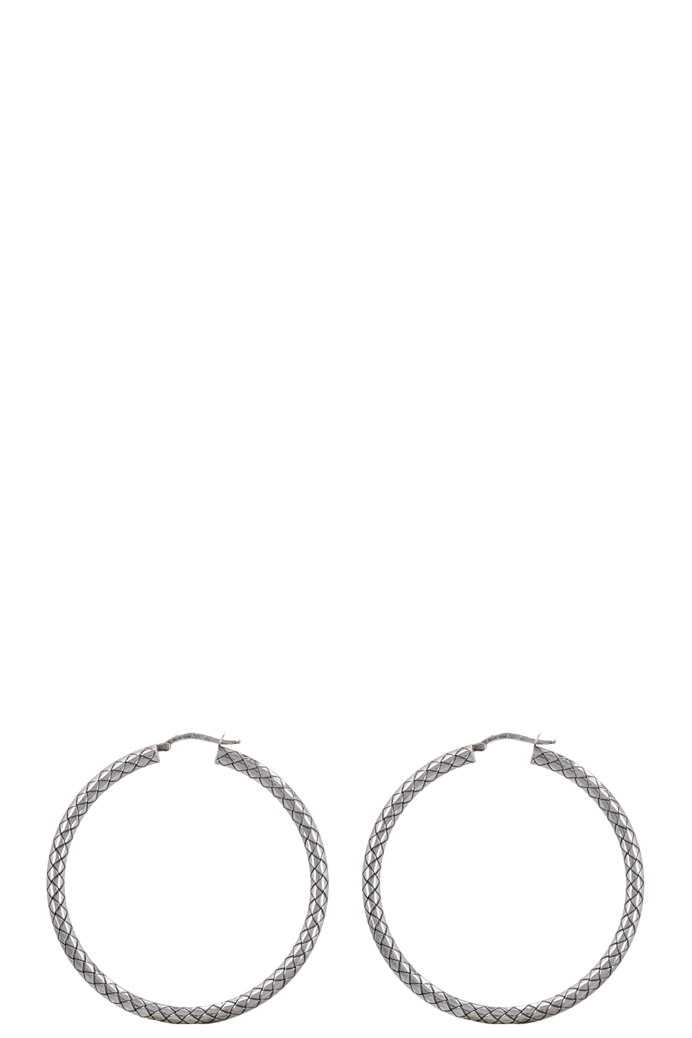 BOTTEGA VENETA Intrecciato Hoop Earrings Silver