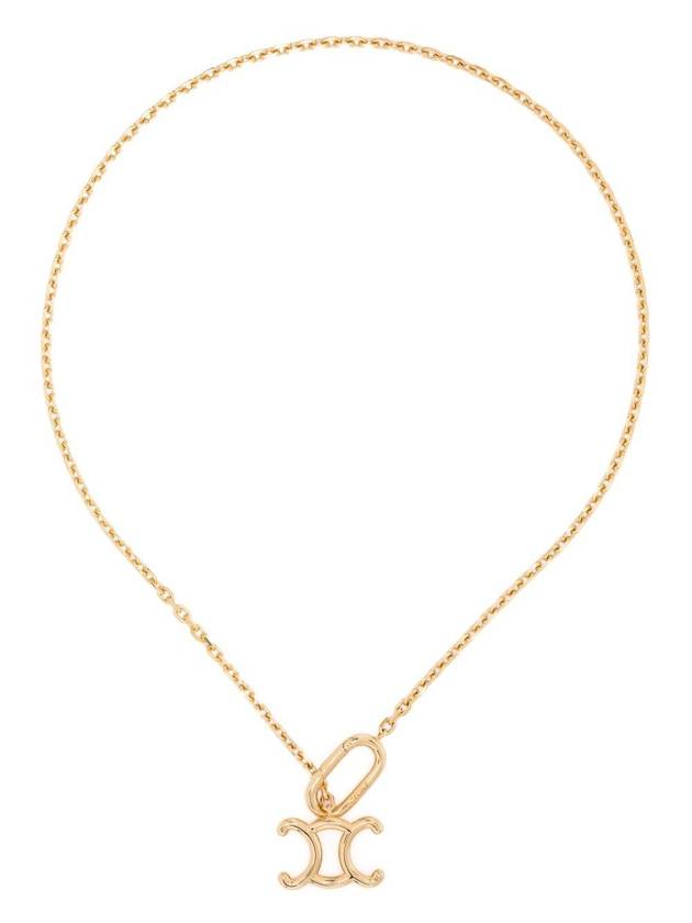 CELINE Triomphe Lock Necklace Gold