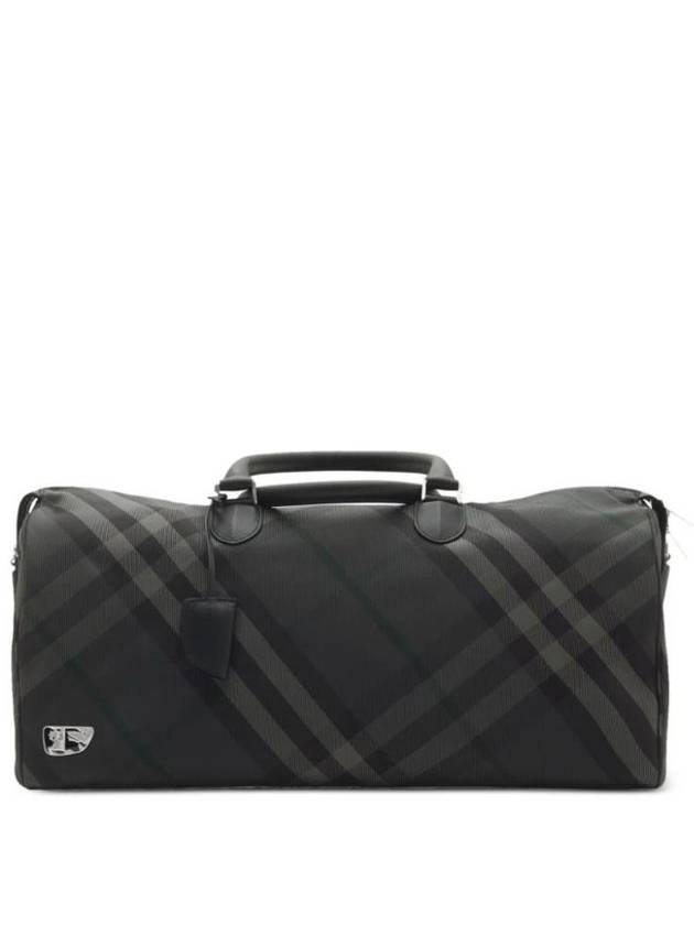 Burberry Grid Check Duffel Bag Charcoal