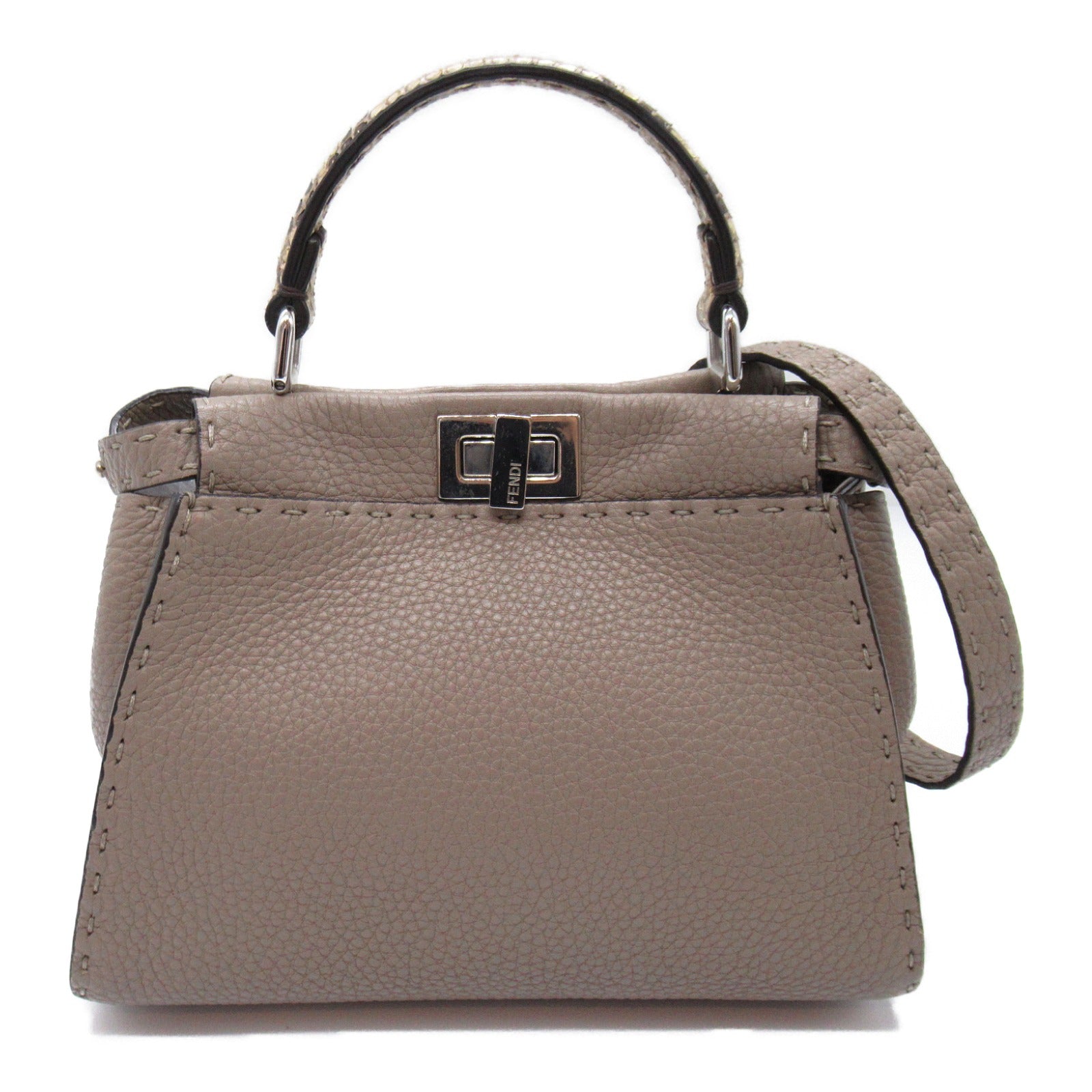 Fendi Fendi Peak Booth Mall 2w Shoulder Bag 2way Shoulder Bag Leather Pearson Grey Grey 8BN244