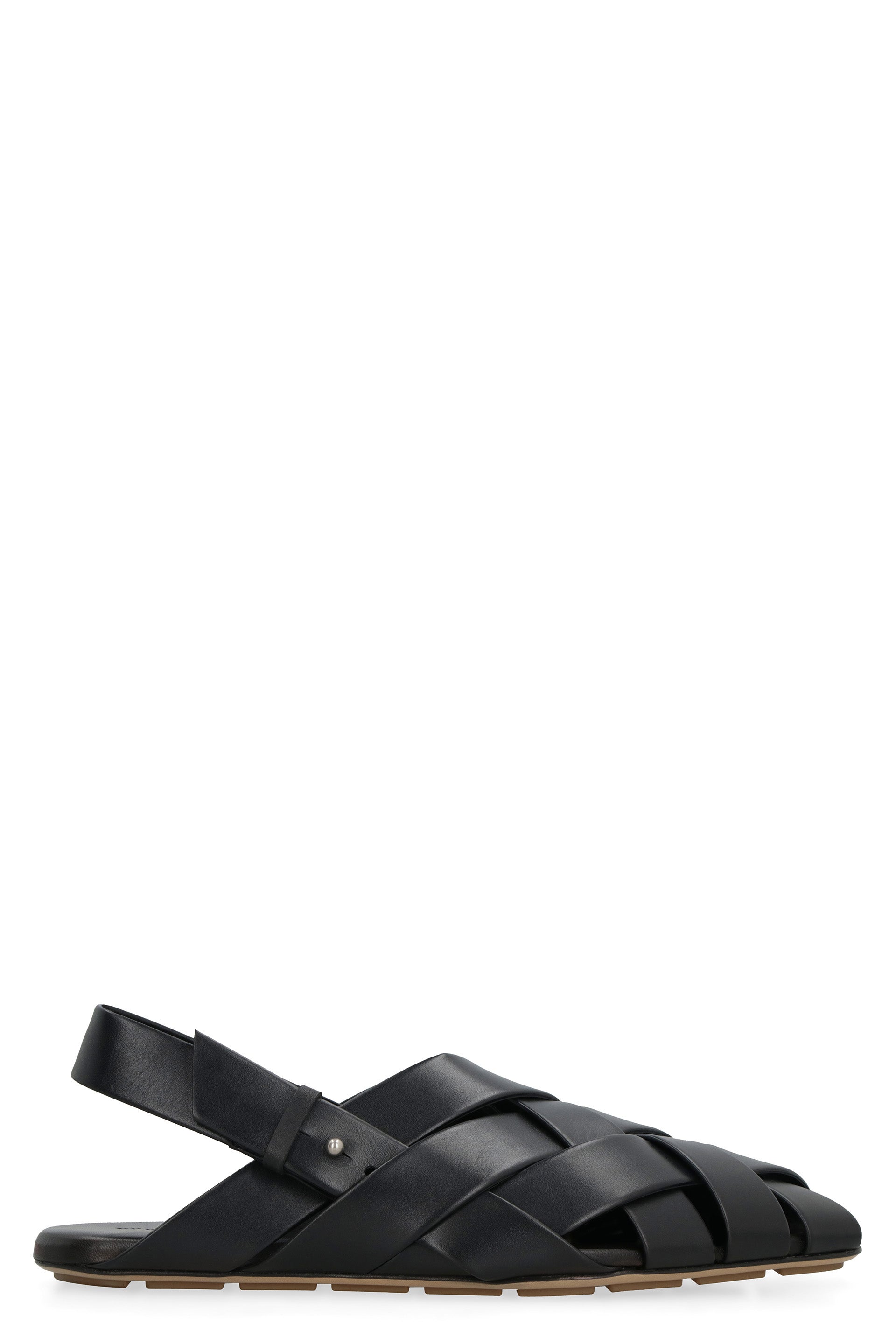 Bottega Veneta Men's Alfie Leather Slipper in Black | Size 42 | 741343V1AY0 Color 1000