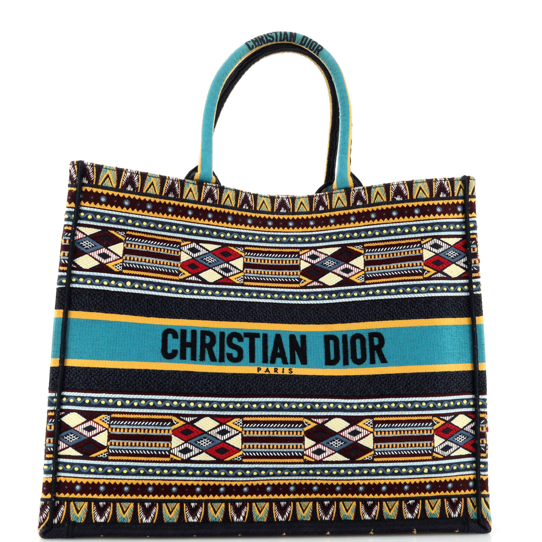 Dior Book Tote Embroidered Canvas Large