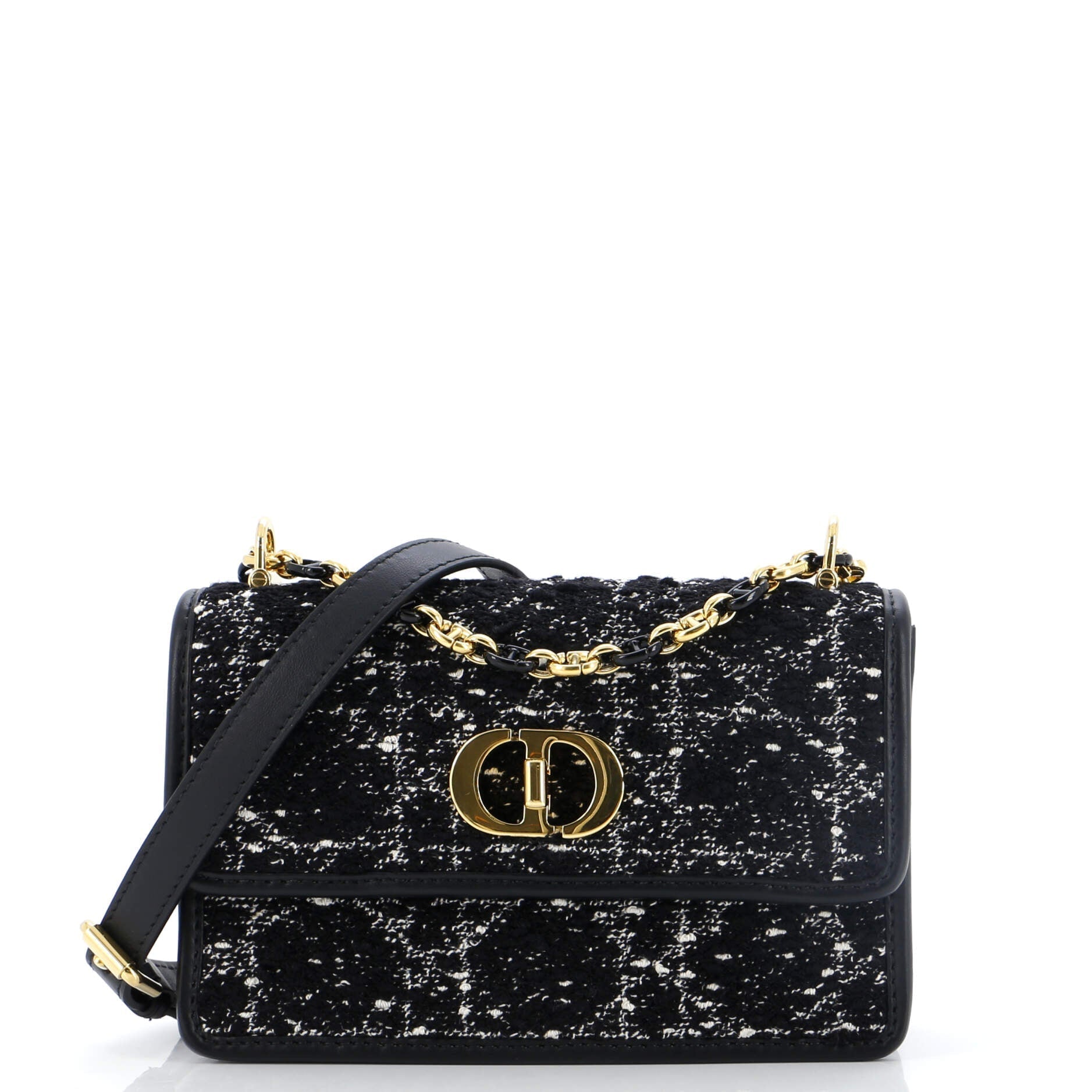 Dior Miss Caro Flap Bag Cannage Quilt Tweed Mini