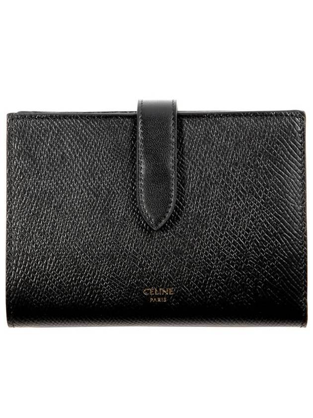 CELINE Medium Strap Grain Calfskin Medium Wallet Black