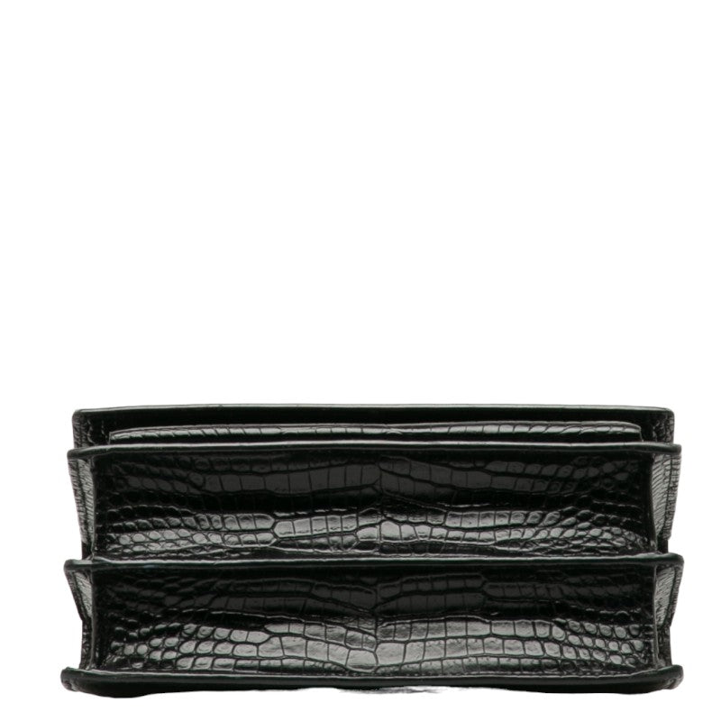 Saint Laurent Sunset Bag in Crocodile Black 442906