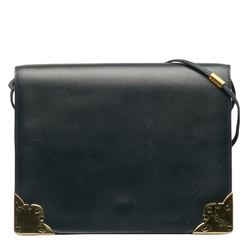 Saint Laurent Sleeping Shoulder Bag Navy Leather Saint Laurent