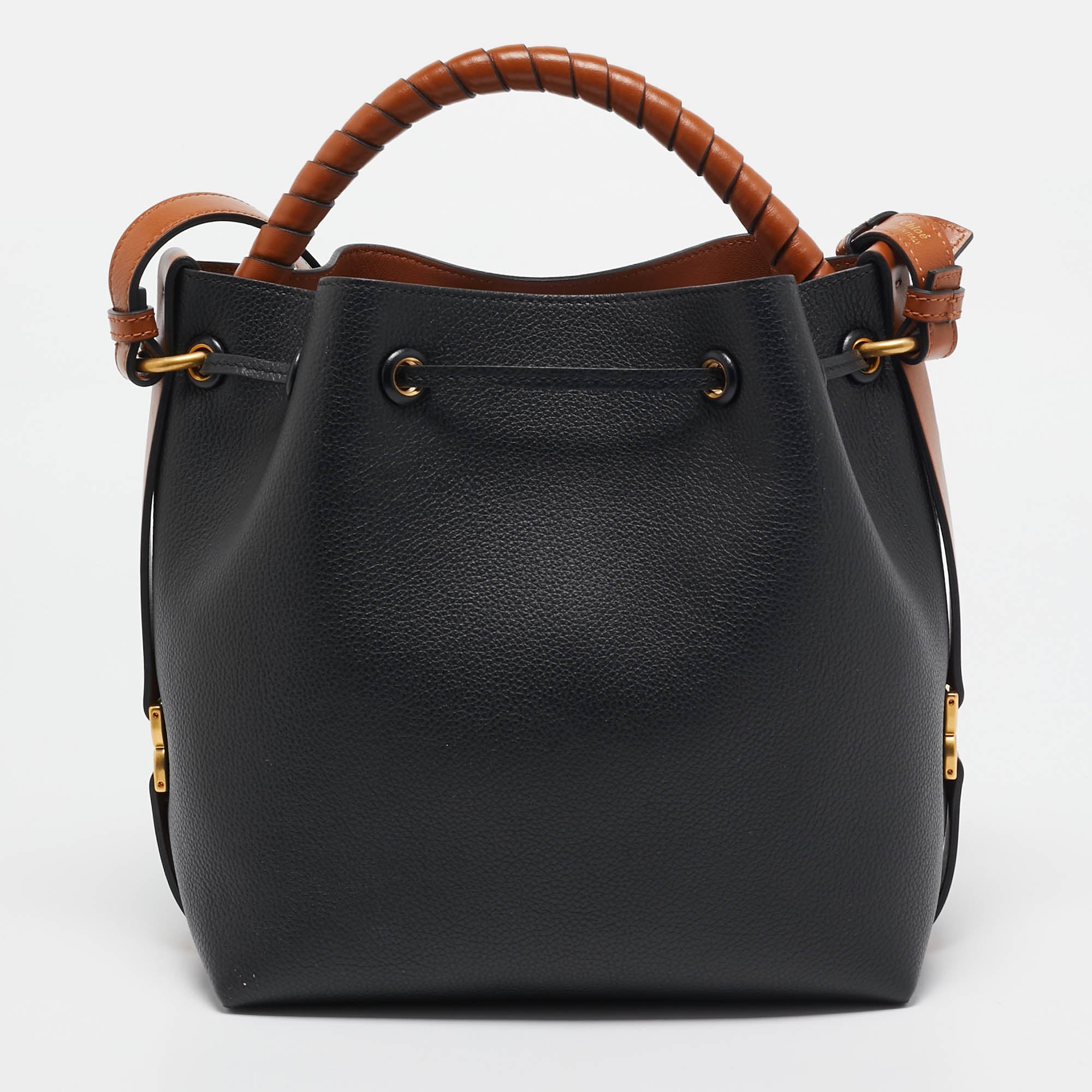 Chloe Black/brown Leather Marcie Bucket Bag