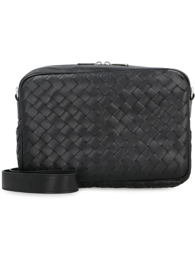 Bottega Veneta Intrecciato Camera Medium Cross Bag Black