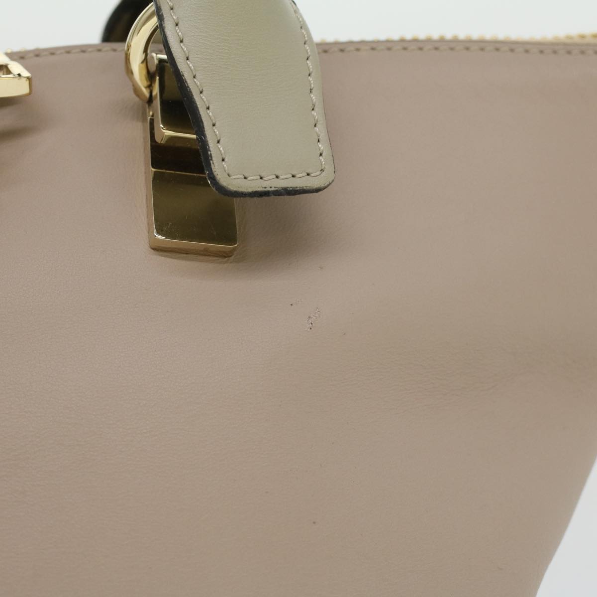 Chloe Bailey Hand Bag Leather 2way Beige Pink 35664