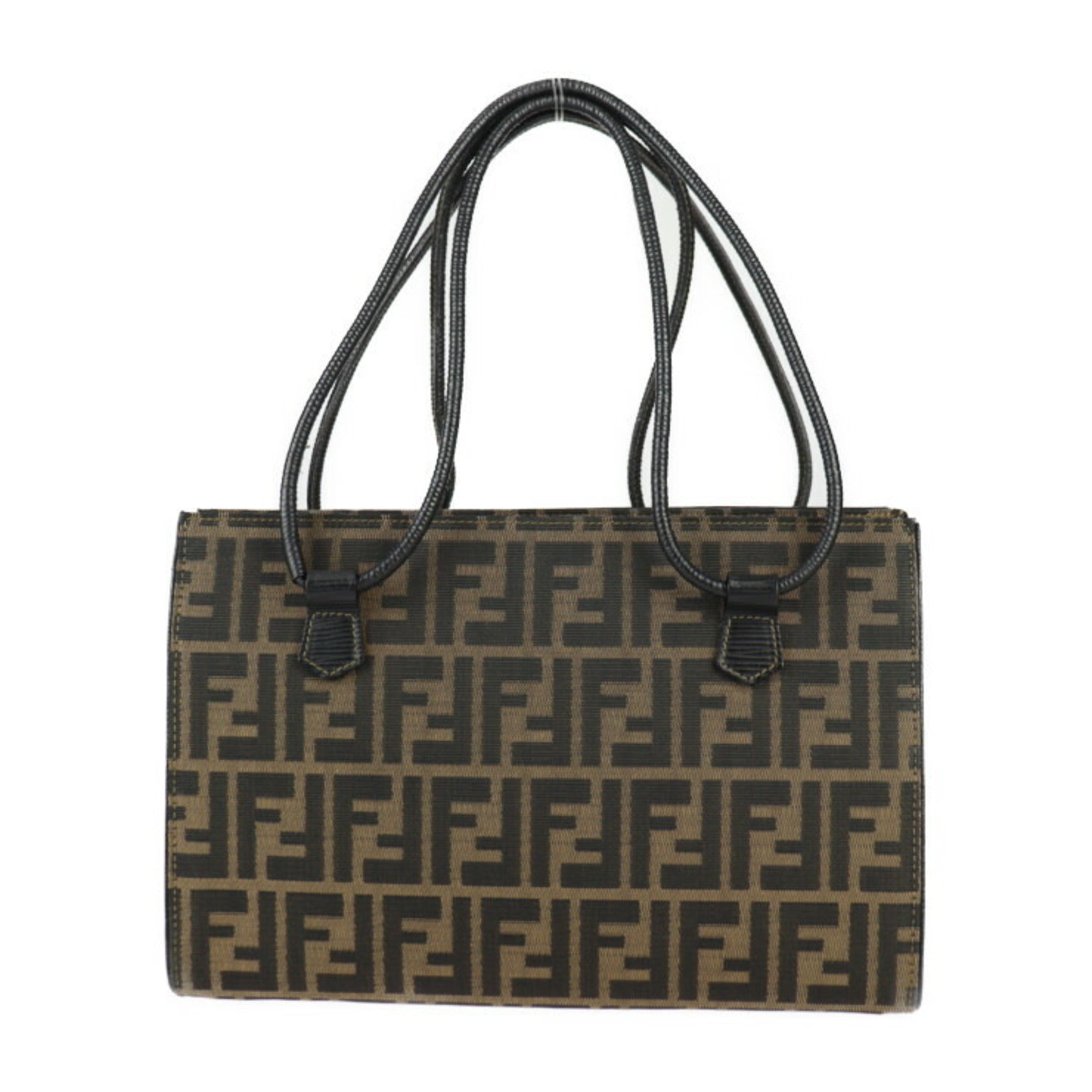 Fendi Canvas Leather Handbag Shoulder Bag Tote Bag ()
