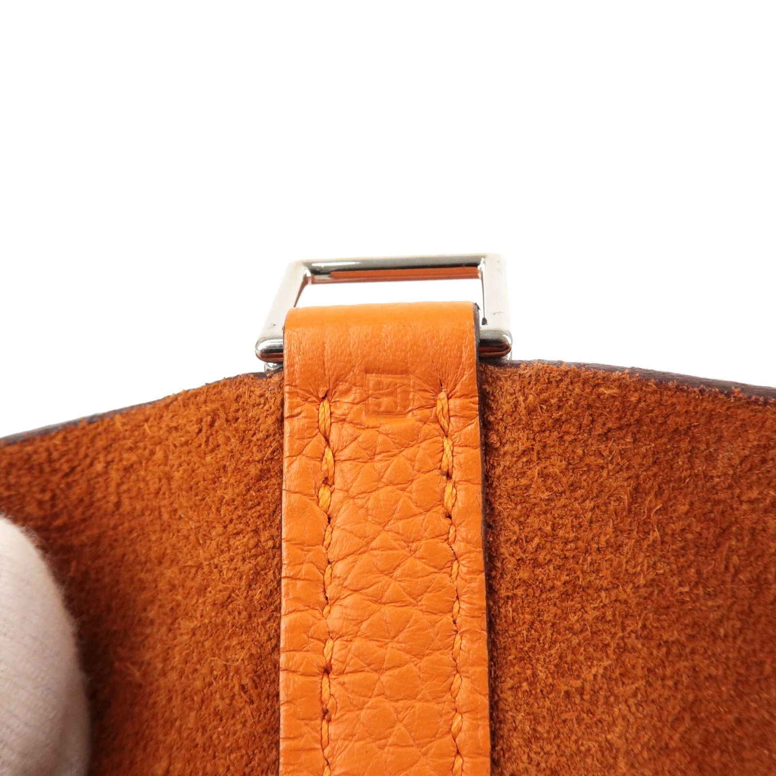 HERMES Taurillon Clemence Picotin MM Hand Bag H Stamped Orange