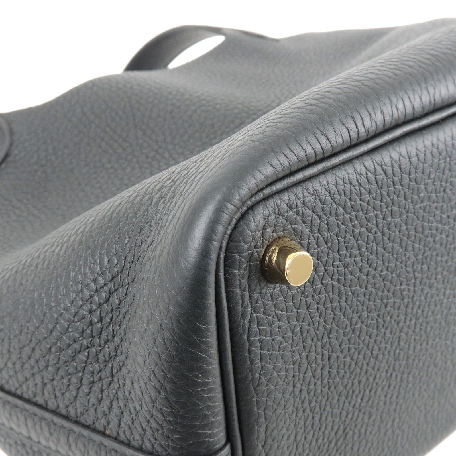 HERMES Taurillon Clemence Picotin Lock PM Hand Bag Black