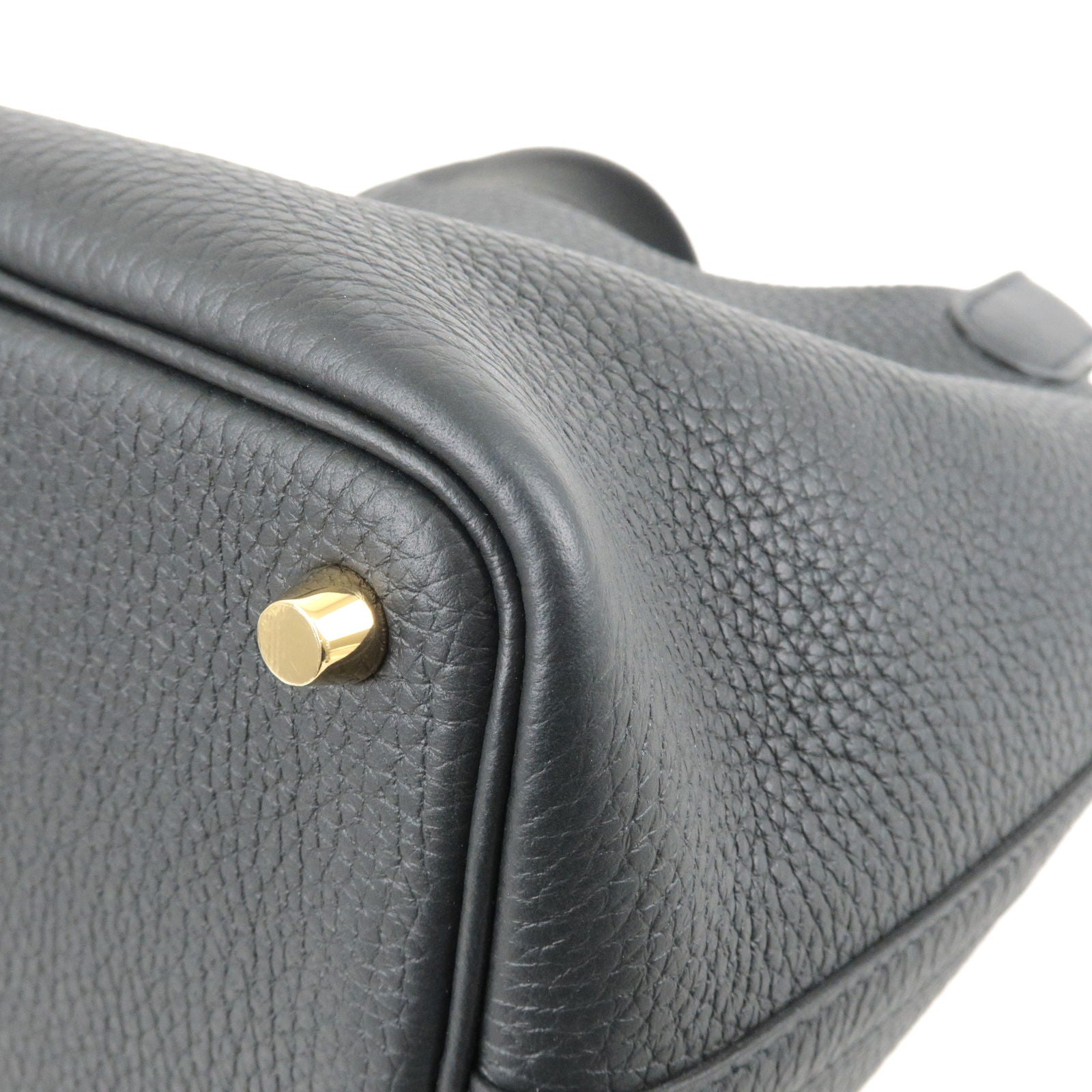 HERMES Taurillon Clemence Picotin Lock PM Hand Bag Black