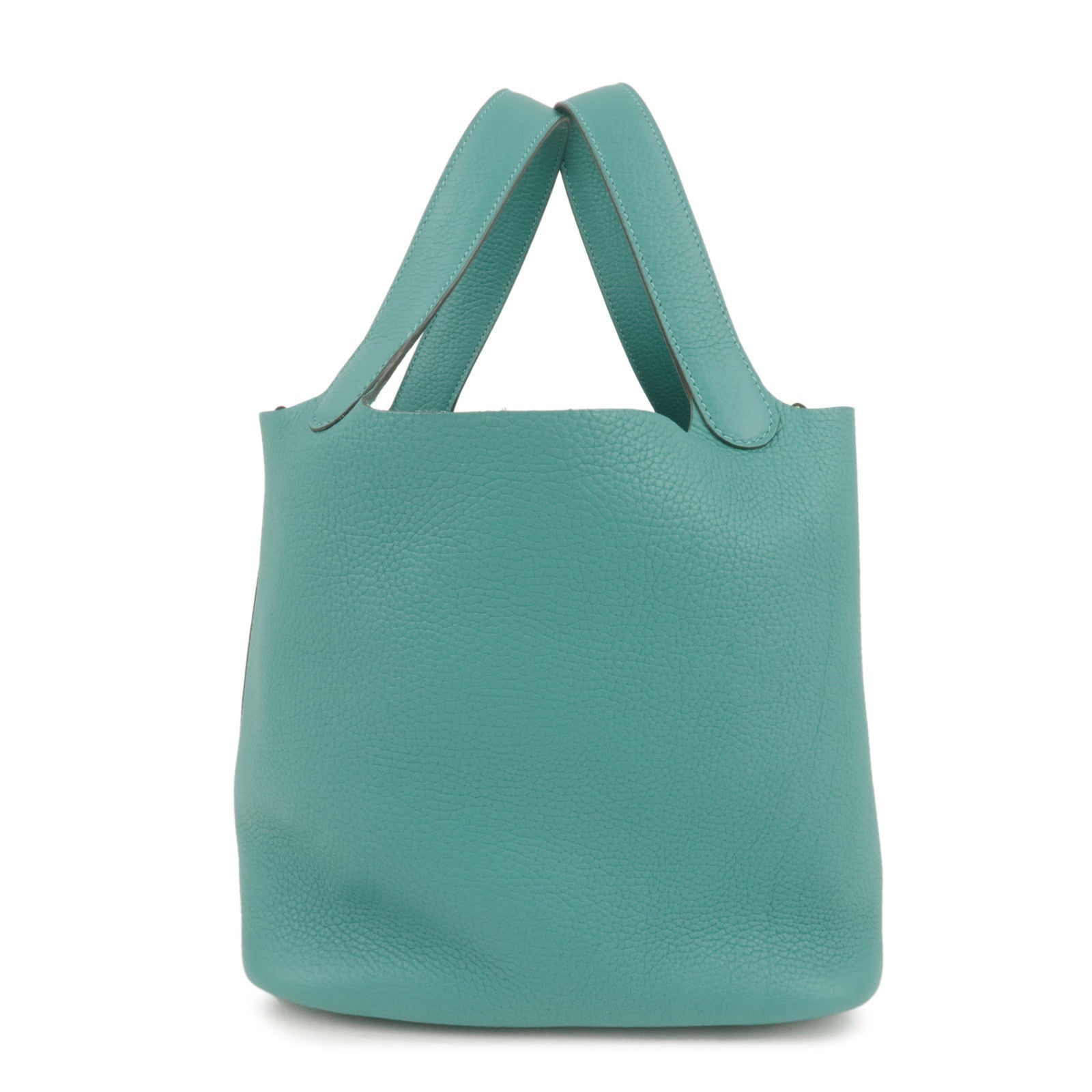 HERMES Taurillon Clemence Picotin Lock MM Hand Bag Vert Verone