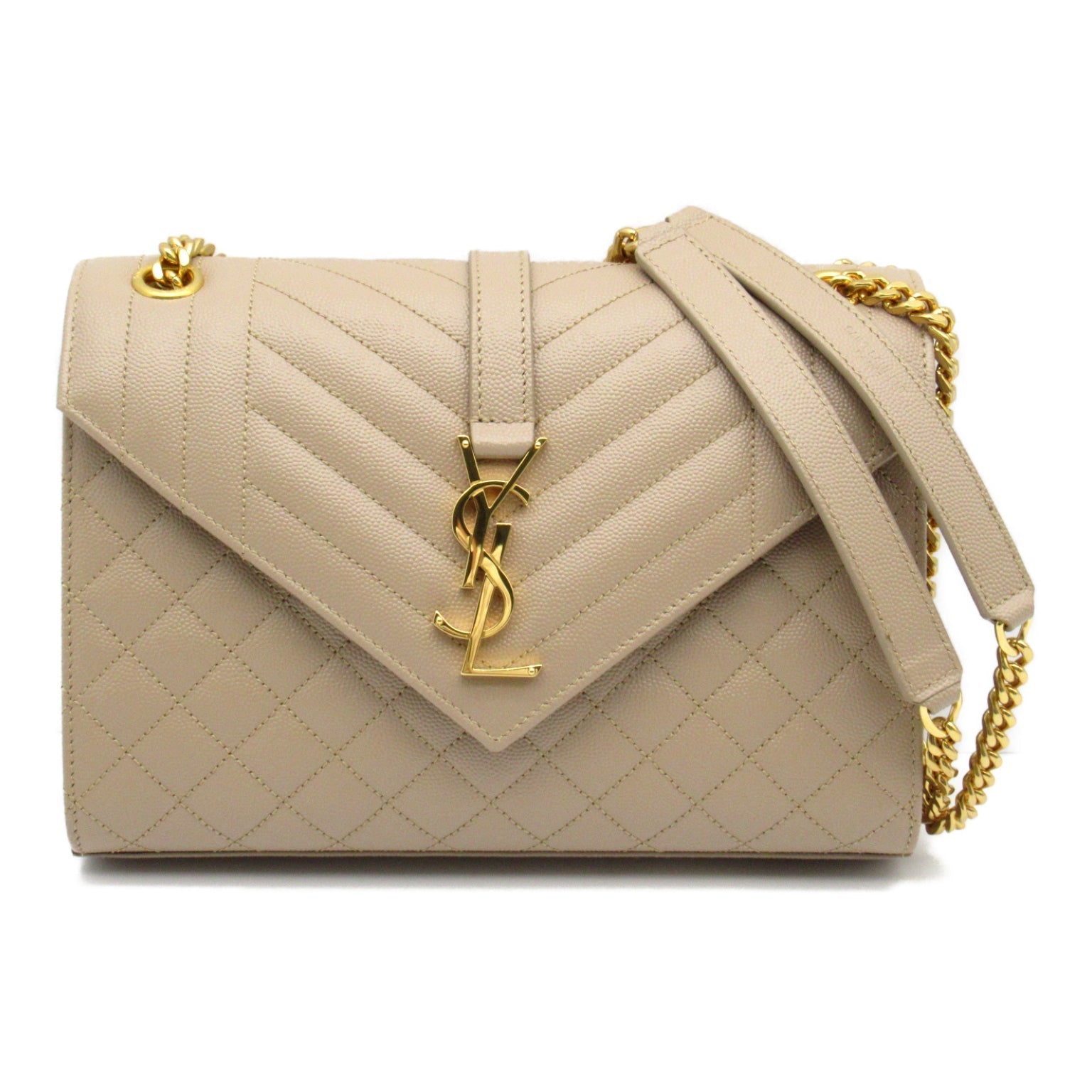 Saint Laurent Chain Shoulder Bag Leather Bag Beige 600185BOW912721