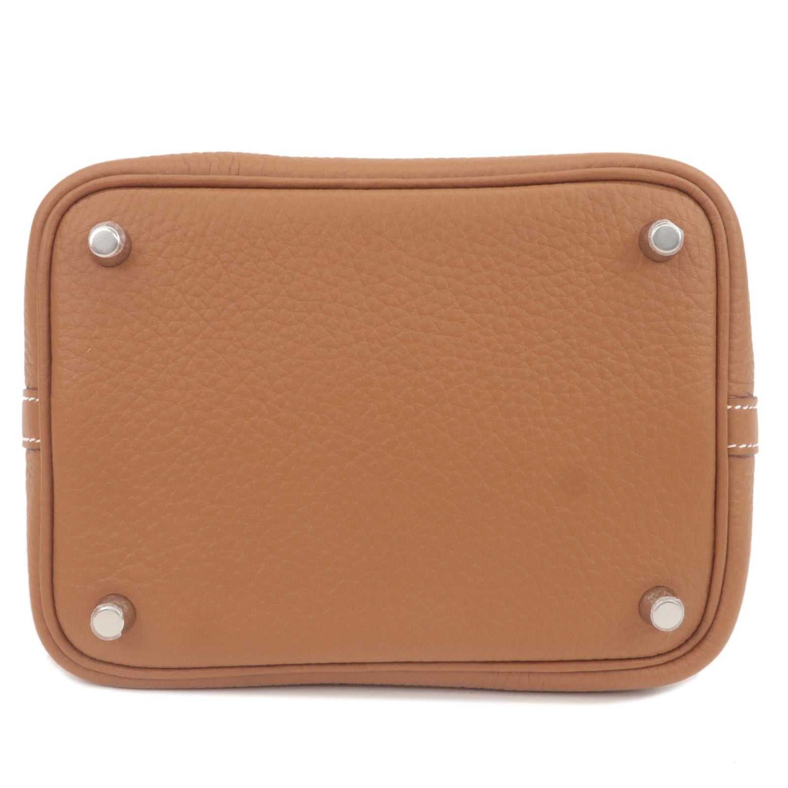 HERMES Picotin Lock PM Taurillon Clemence Hand Bag Gold