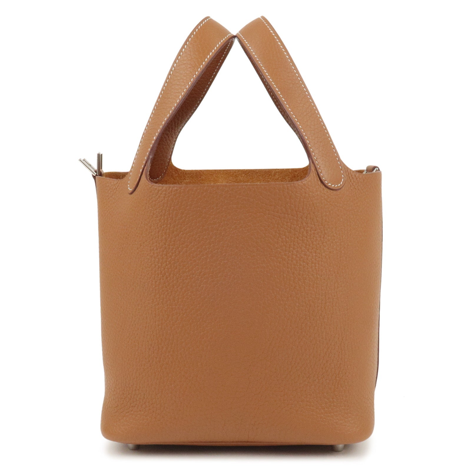 HERMES Picotin Lock PM Taurillon Clemence Hand Bag Gold