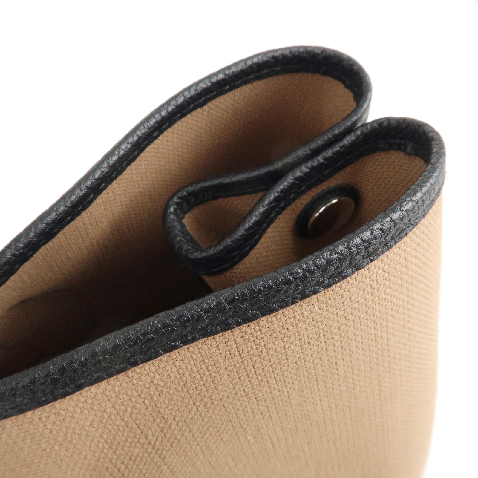 HERMES Toile Militaire Negonda Garden Party Bag Brown Black