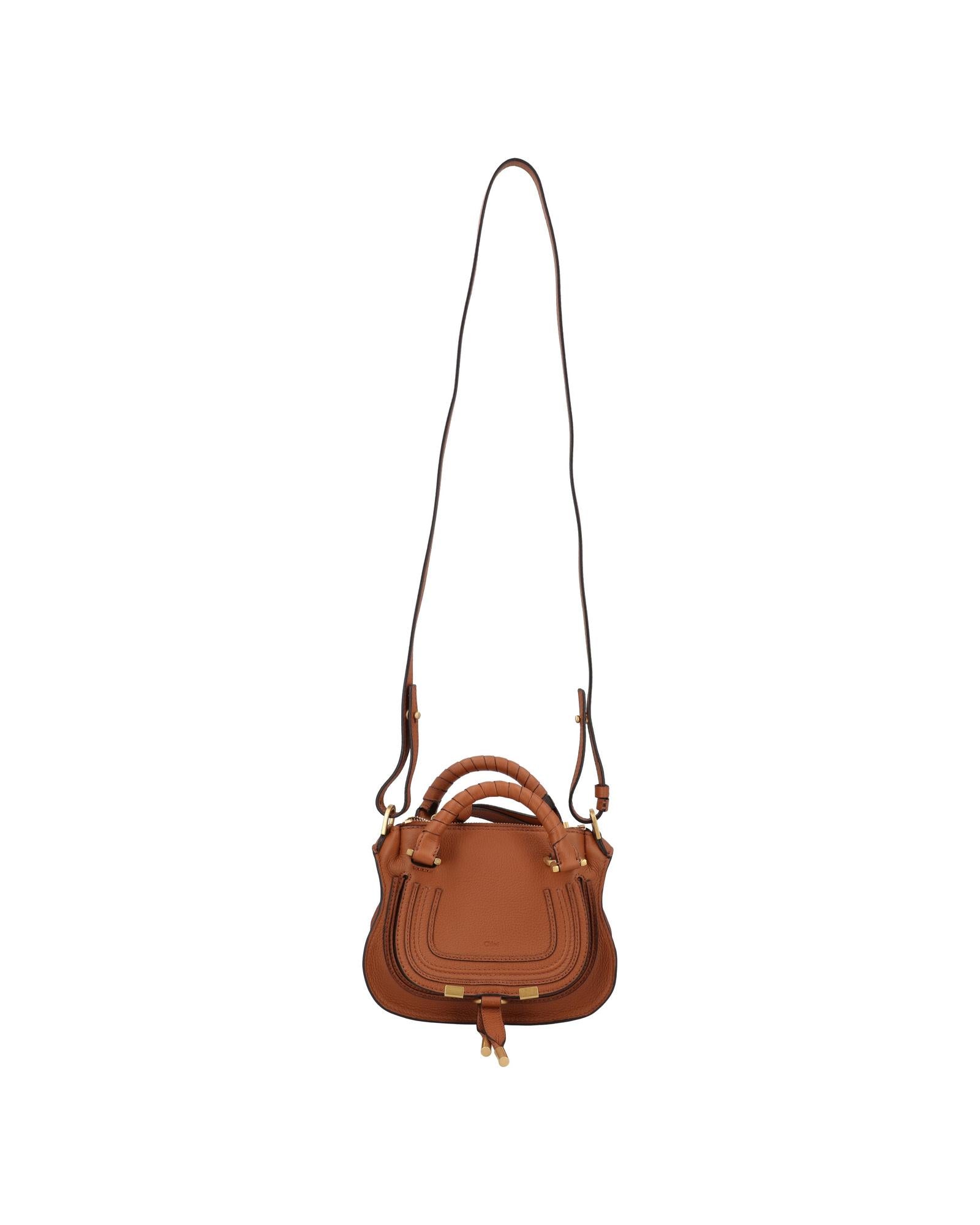 Chloe Marcie Mini Shoulder Bag Leather Women Brown | Brown Handbags