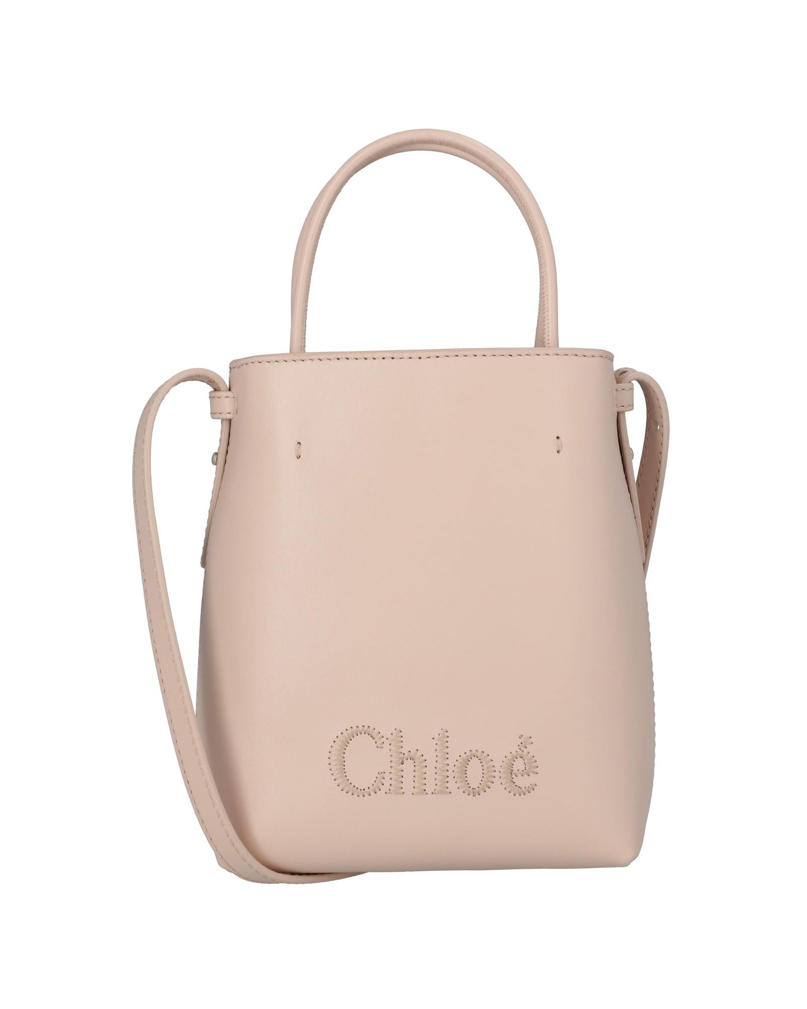 Chloe Mini Kiss Tote Bag Leather Women Brown | Beige