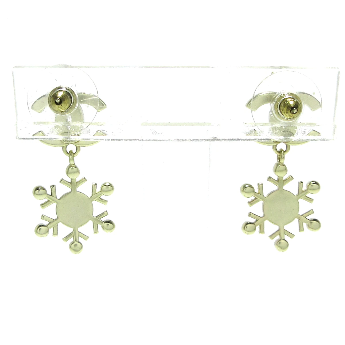 CHANEL - Coco Earrings Gold Clear Hardware Rhinestones