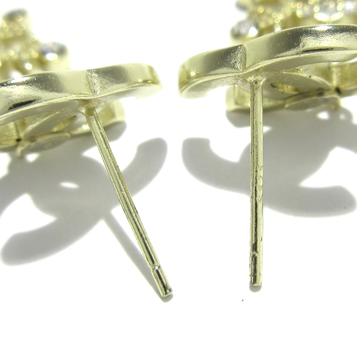 CHANEL - Coco Earrings Gold Clear Hardware Rhinestones