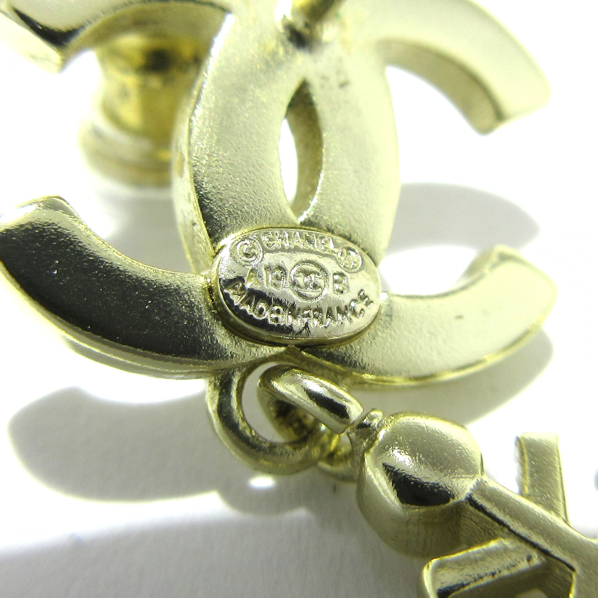 CHANEL - Coco Earrings Gold Clear Hardware Rhinestones