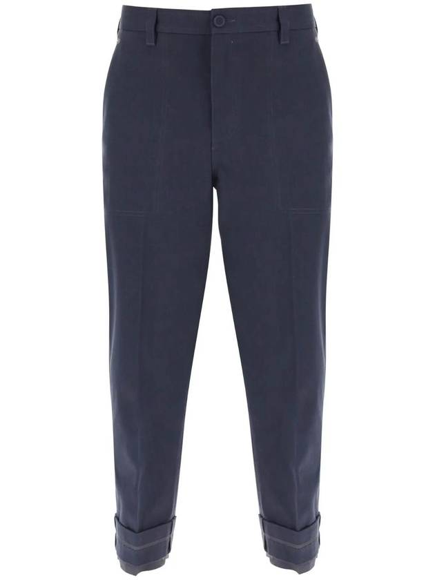 Thick Cotton Canvas Gardener's Slacks Navy Dior