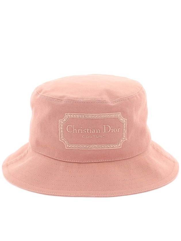 Couture Embroidered Logo Bucket Hat Pink Dior