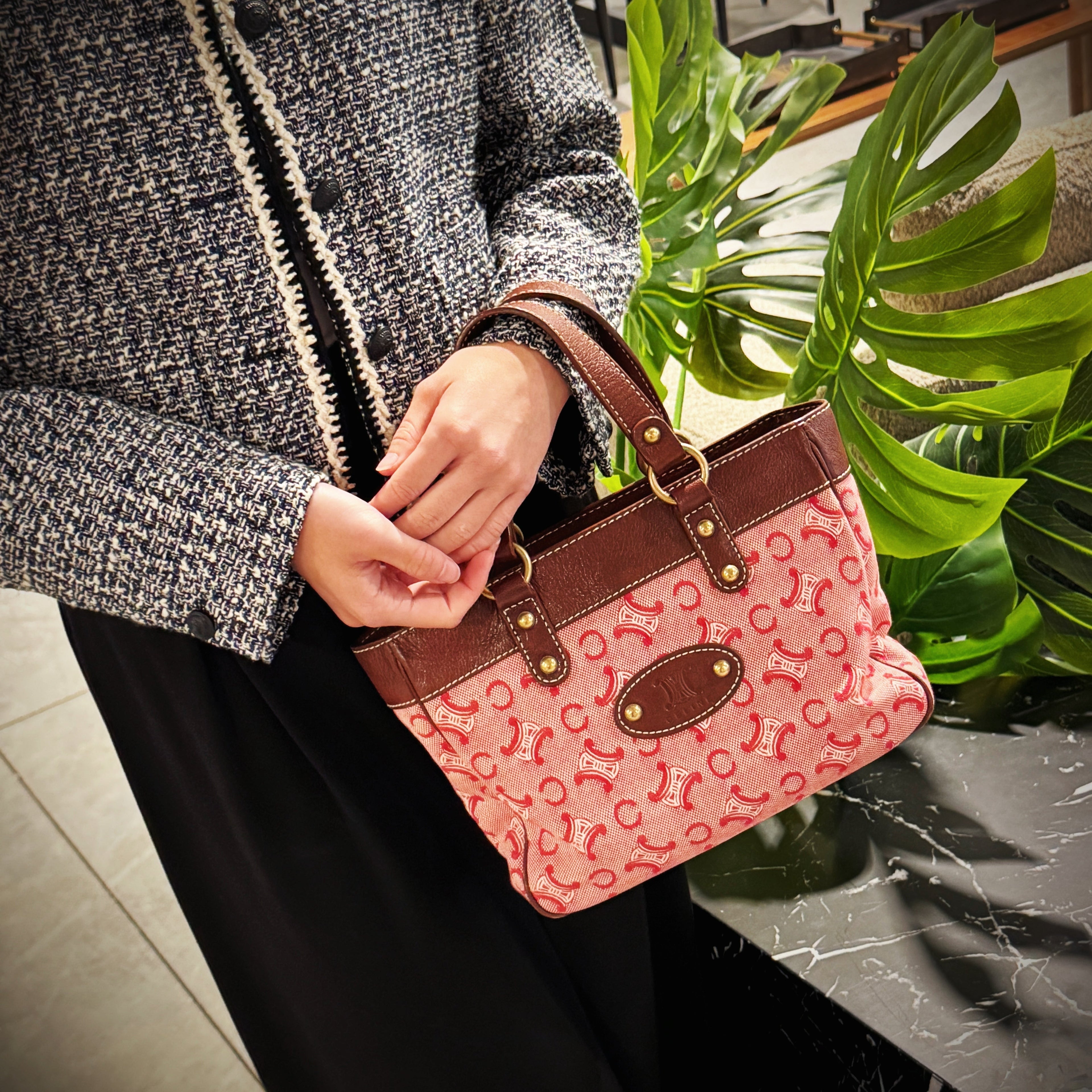 Celine vintage pink macadam tote bag TWS